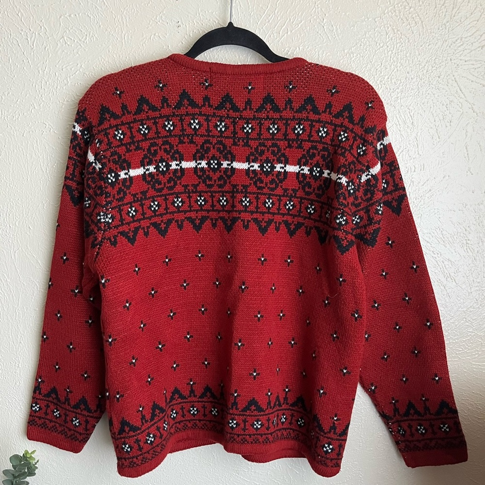 Red Patterned Sweater - image 5